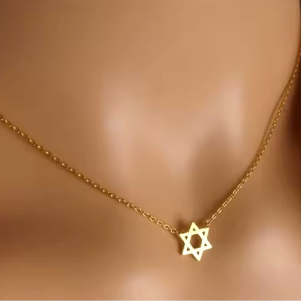 Star of David Jewish Star Gold Necklace